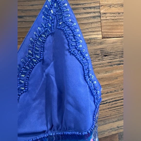 NWT Blue Embellished Sequins Mini Dress - Picture 5 of 8